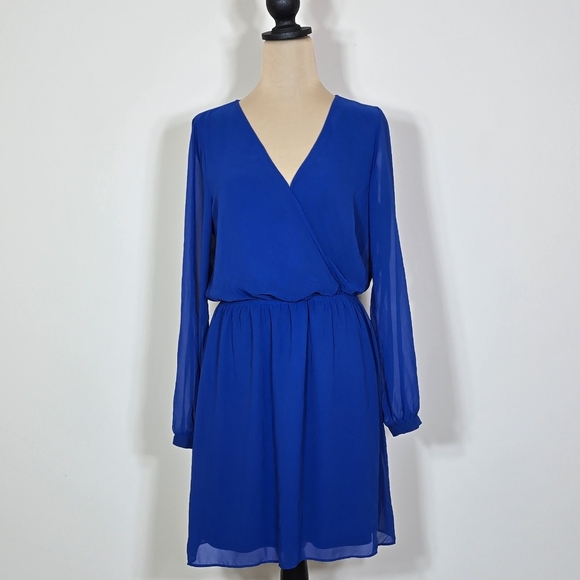 Express Dresses & Skirts - ❤️ 2 / $20 SALE  Express Royal Blue Long Sleeve Mesh-like Dress